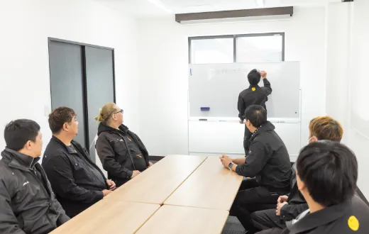 現場別ミーティング時の写真