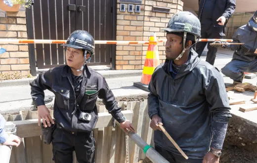 作業再開時の写真